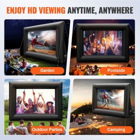 24FT Inflatable Projector Screen for outside with 360W Air Blower Inflatable Screen Oxford Fabric Material Blow Up Screen for Outdoor Movie Suppo