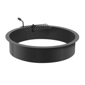 Fire Pit Ring, Fire Pit Insert with Barbecue Fire Ring, 40-In Outer/36-In Inner Diameter, 8.5in Height